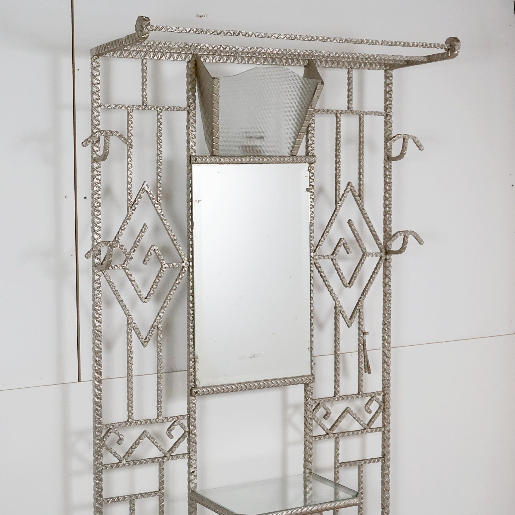Art Deco Wrought Iron Hall Stand Console - Markies Antiques 