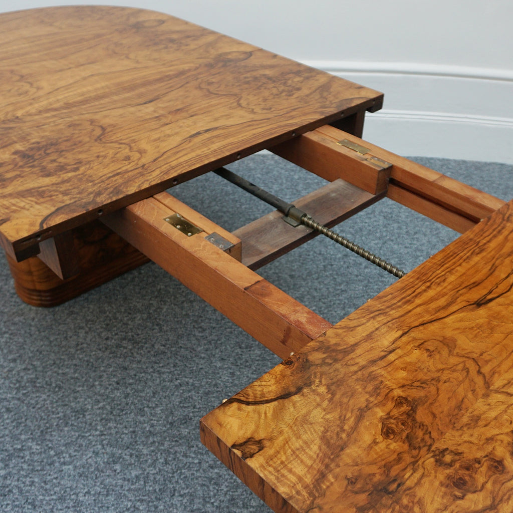 Art Deco Eight Seater Extendable Dining Suite by Heal's of London, Burr Walnut - Jeroen Markies Art Deco