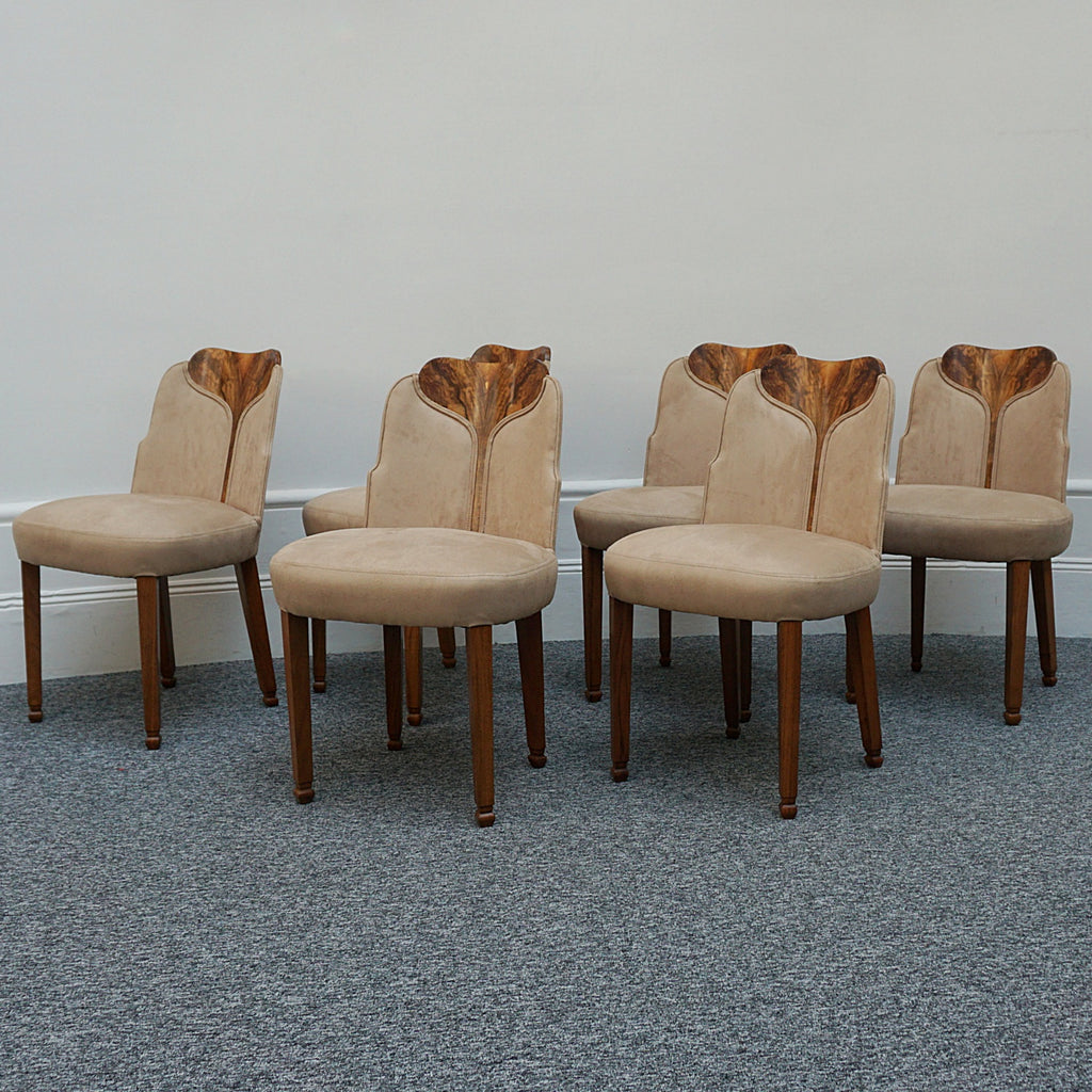 Art Deco Eight Seater Extendable Dining Suite by Heal's of London, Burr Walnut - Jeroen Markies Art Deco