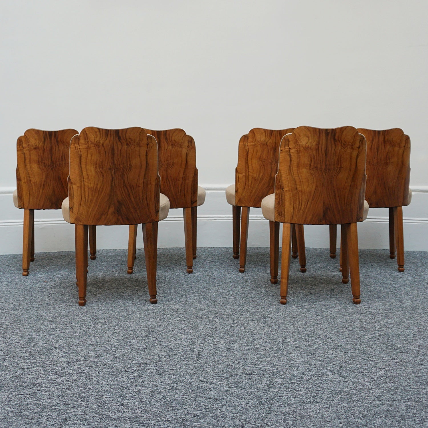 Art Deco Eight Seater Extendable Dining Suite by Heal's of London, Burr Walnut - Jeroen Markies Art Deco