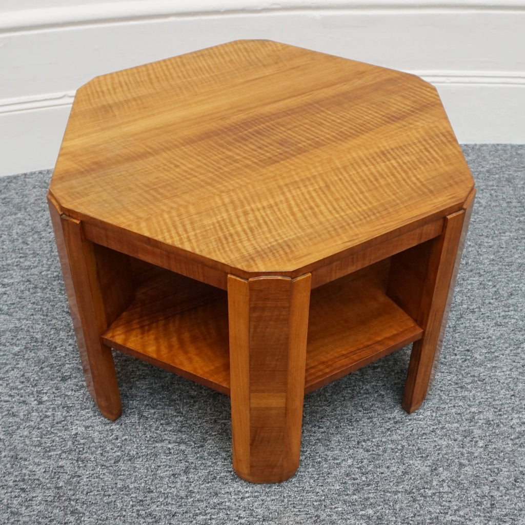 An Art Deco hexagonal coffee table by Heal's of London
