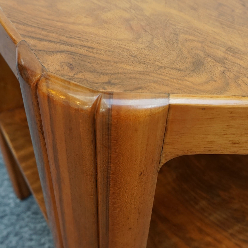 Art Deco Side Table By Heal's of London in Burr Walnut Stamped Heal's - Jeroen Markies Art Deco
