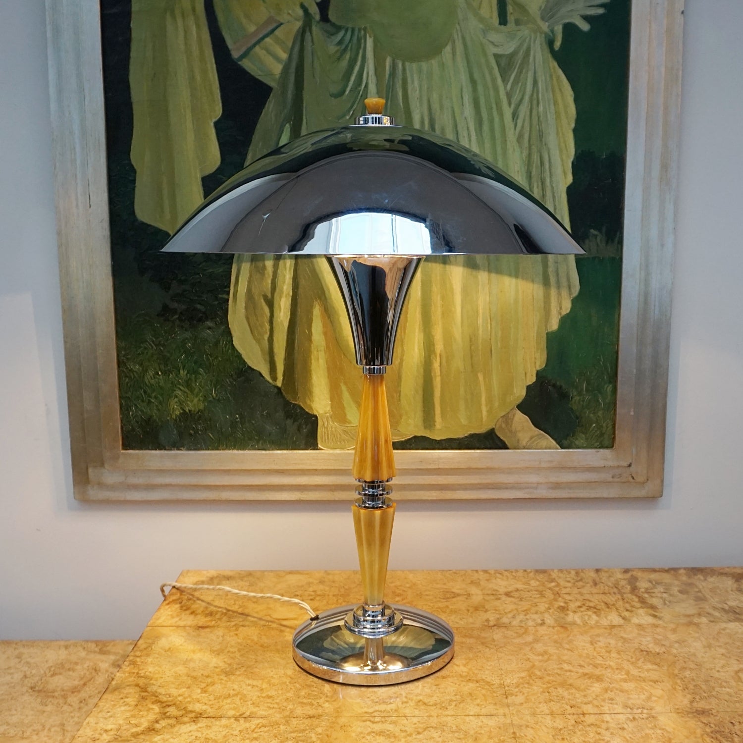 Vintage Bakelite and Chromed Metal Dome Table Lamp - Jeroen Markies Art Deco