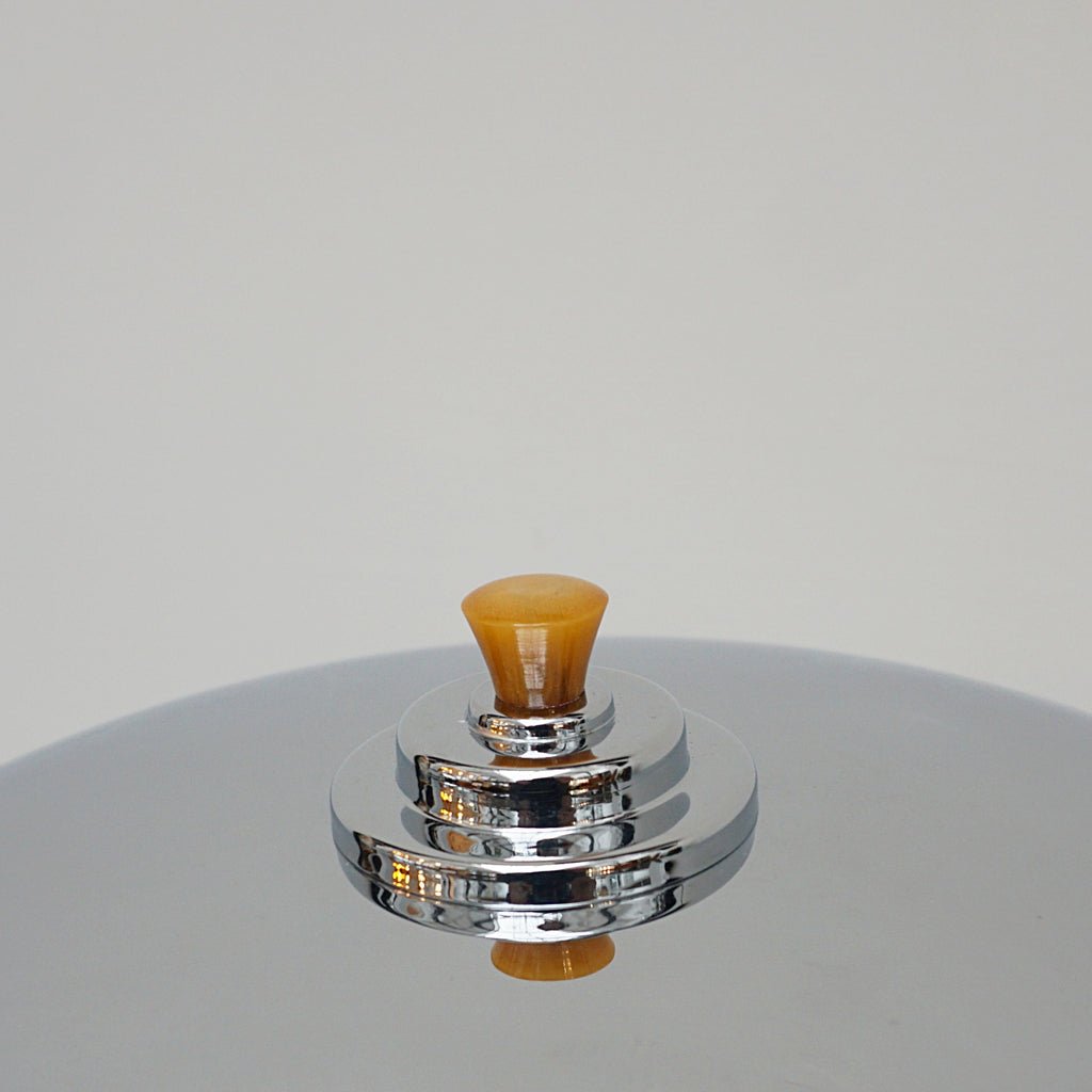 Vintage Pair of Ribbed Yellow Bakelite Dome Lamps - Jeroen Markies Art Deco