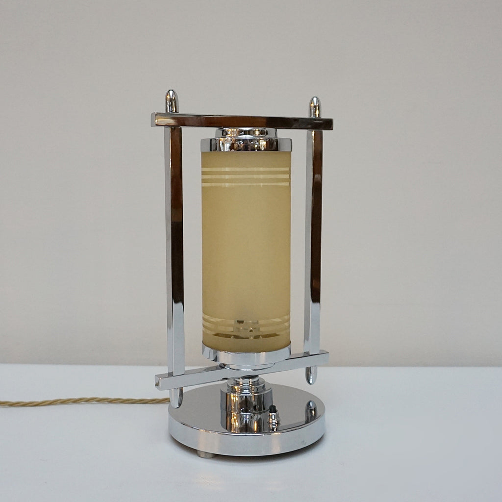 All of our lighting is fully refurbished, re-wired, and re-chromed with some replacement parts. 