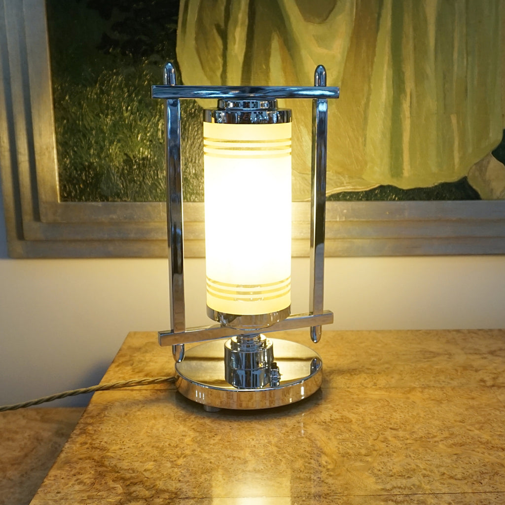 All of our lighting is fully refurbished, re-wired, and re-chromed with some replacement parts. 