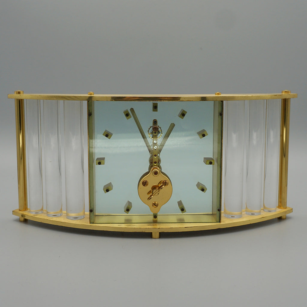A Mid-Century Mantel Clock by Jaeger LeCLoultre. Brass and Glass casing. Mid Century Clocks - Jeroen Markies Art Deco