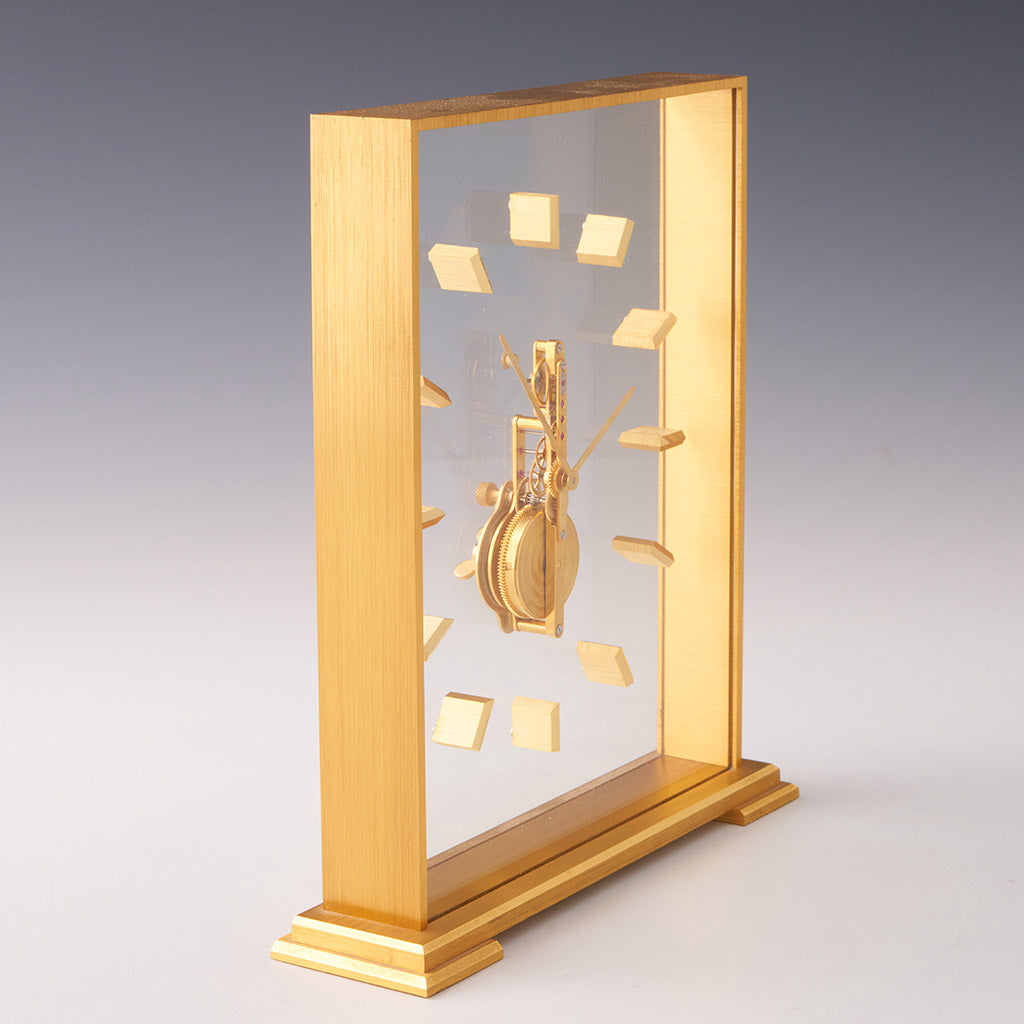 Mid-Century Jaeger LeCoultre Gilt Brass Mantel Clock - Jeroen Markies Art Deco