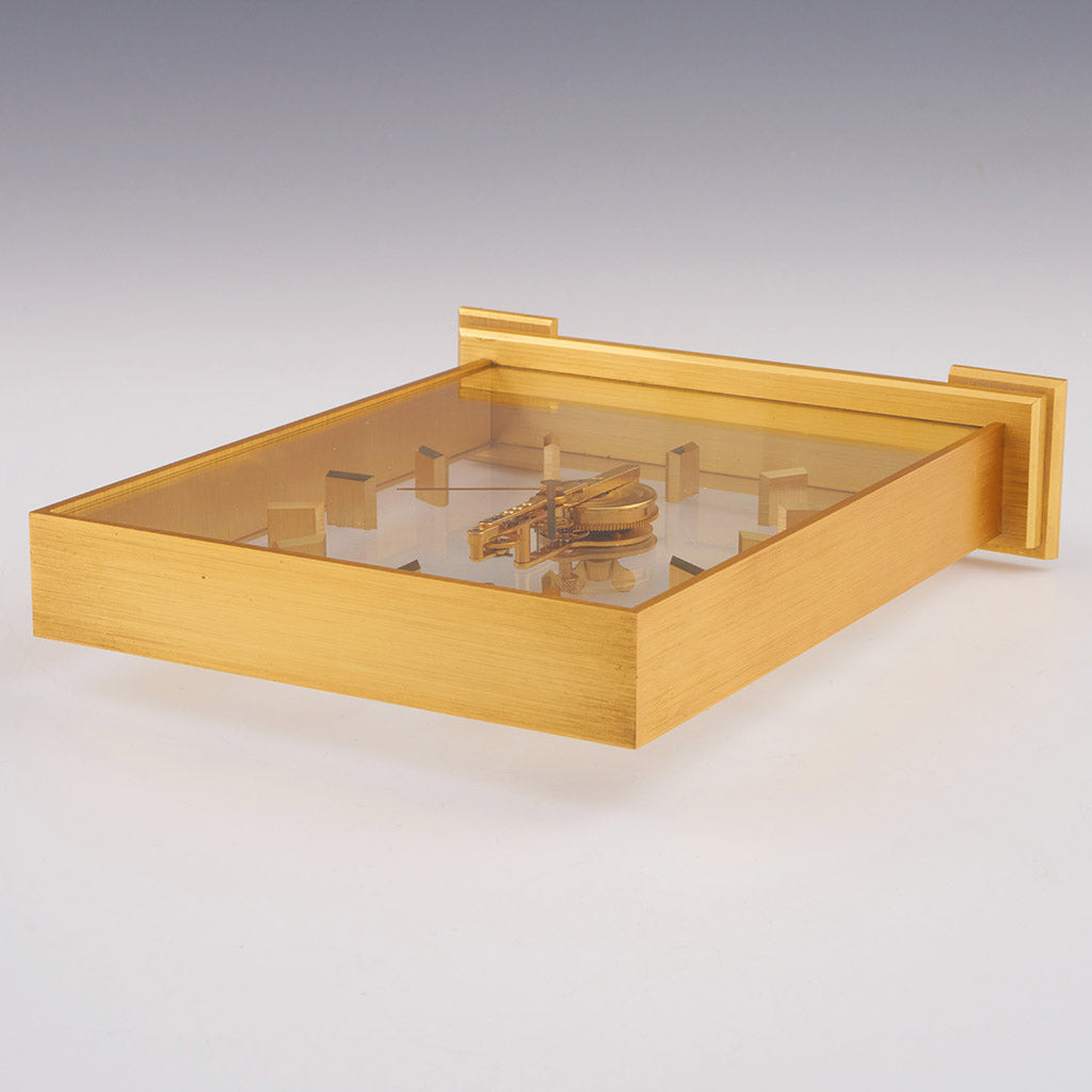 Mid-Century Jaeger LeCoultre Gilt Brass Mantel Clock - Jeroen Markies Art Deco