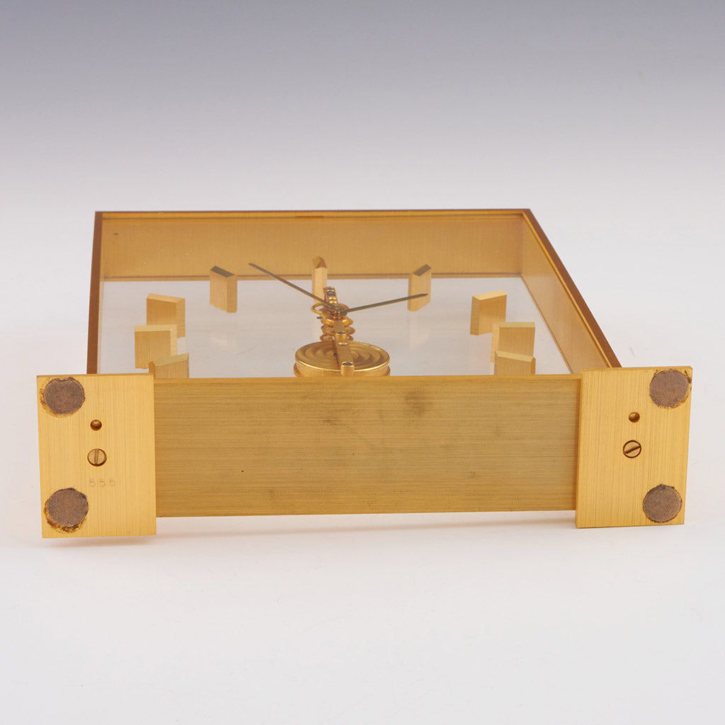 Mid-Century Jaeger LeCoultre Gilt Brass Mantel Clock - Jeroen Markies Art Deco