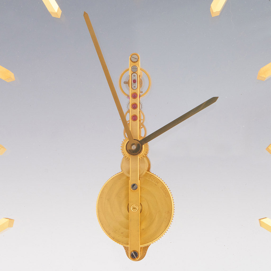 Mid-Century Jaeger LeCoultre Gilt Brass Mantel Clock - Jeroen Markies Art Deco