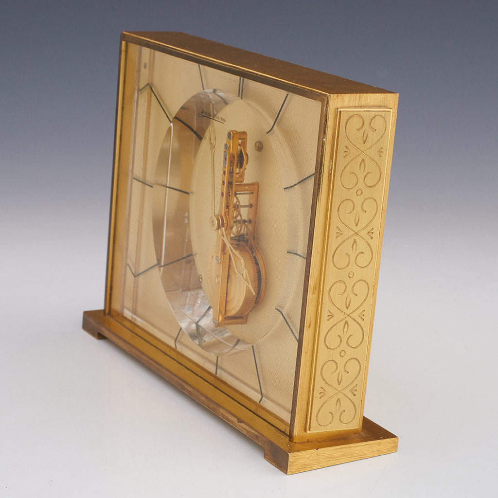 Vintage Jaeger LeCoultre 1950's Mantel Clock Gilt Brass - Jeroen Markies Art Deco