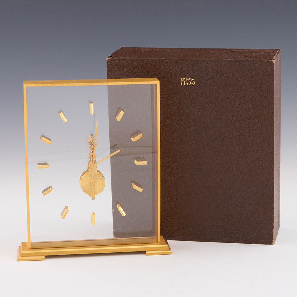 Mid-Century Jaeger LeCoultre Gilt Brass Mantel Clock - Jeroen Markies Art Deco