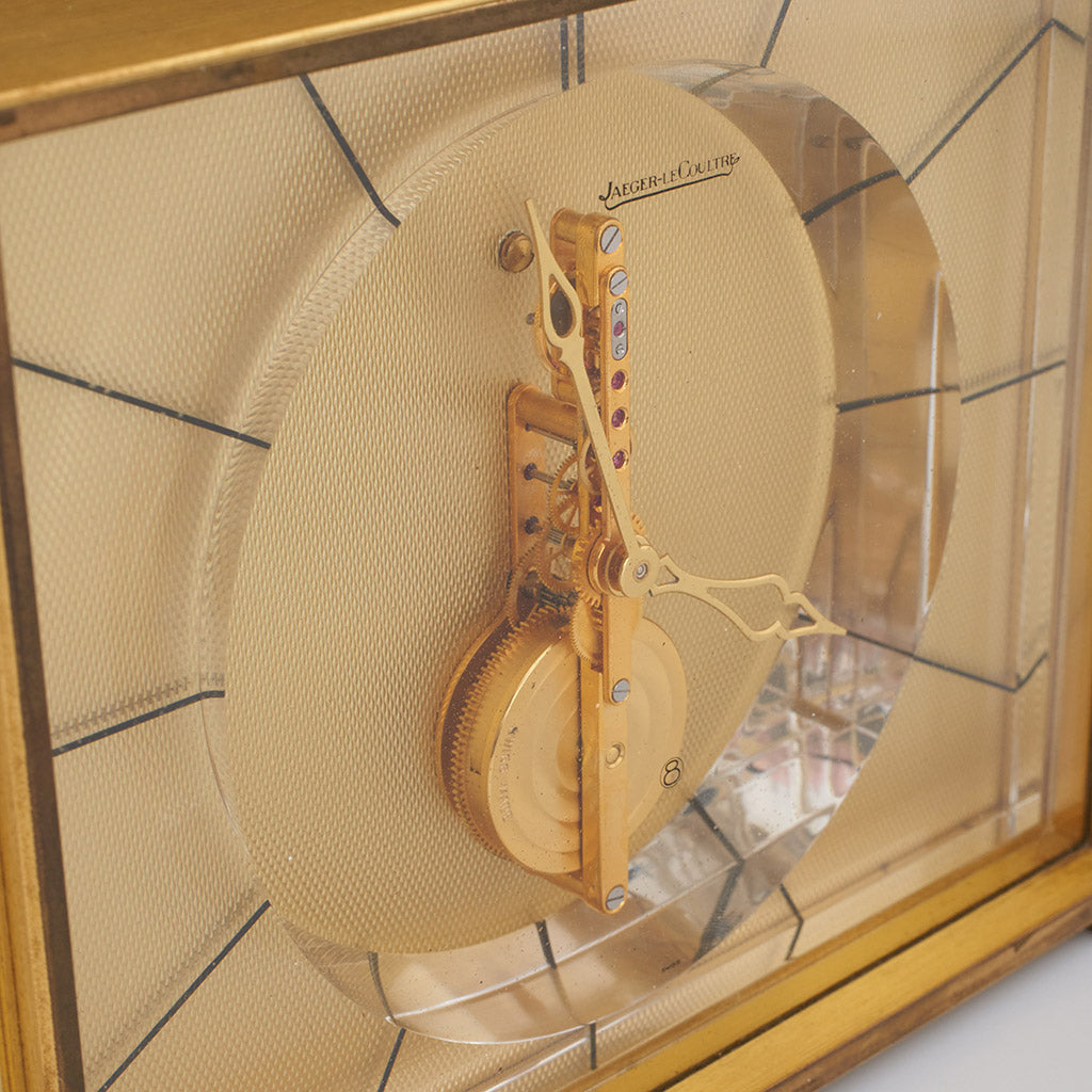 Vintage Jaeger LeCoultre 1950's Mantel Clock Gilt Brass - Jeroen Markies Art Deco