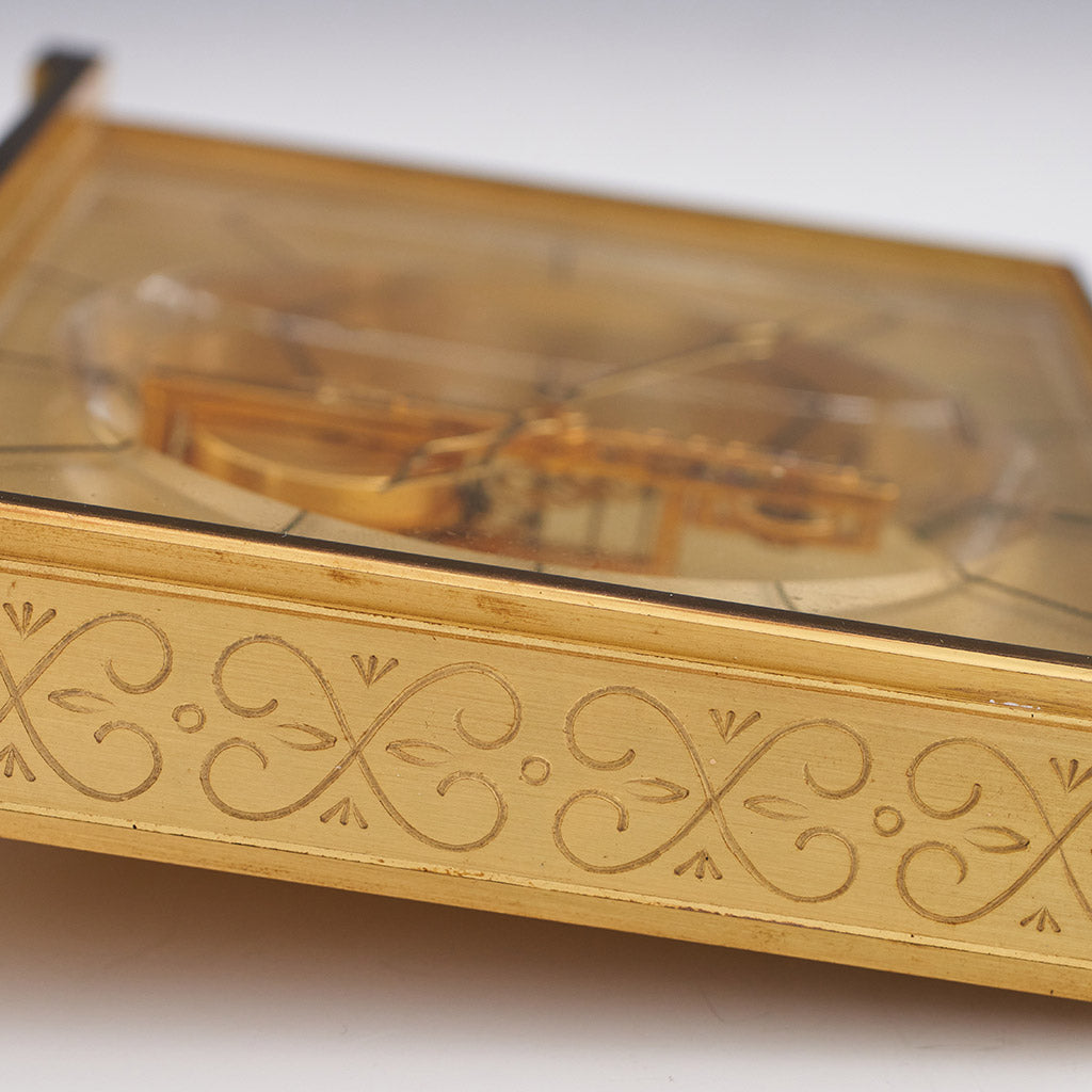 Vintage Jaeger LeCoultre 1950's Mantel Clock Gilt Brass - Jeroen Markies Art Deco