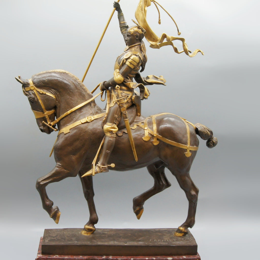 'Jeanne d'Arc' Stunning Original Bronze Sculpture by Emmanuel Fremiet of the Famous Joan of Arc Sculpture - Markies Antiques Ltd