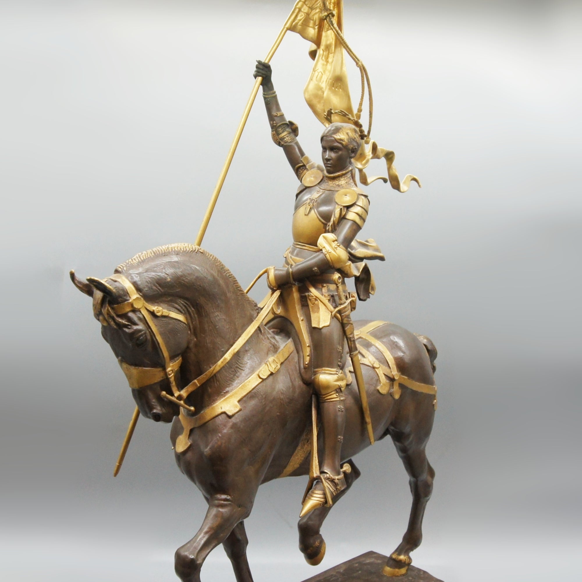 'Jeanne d'Arc' Stunning Original Bronze Sculpture by Emmanuel Fremiet of the Famous Joan of Arc Sculpture - Markies Antiques Ltd