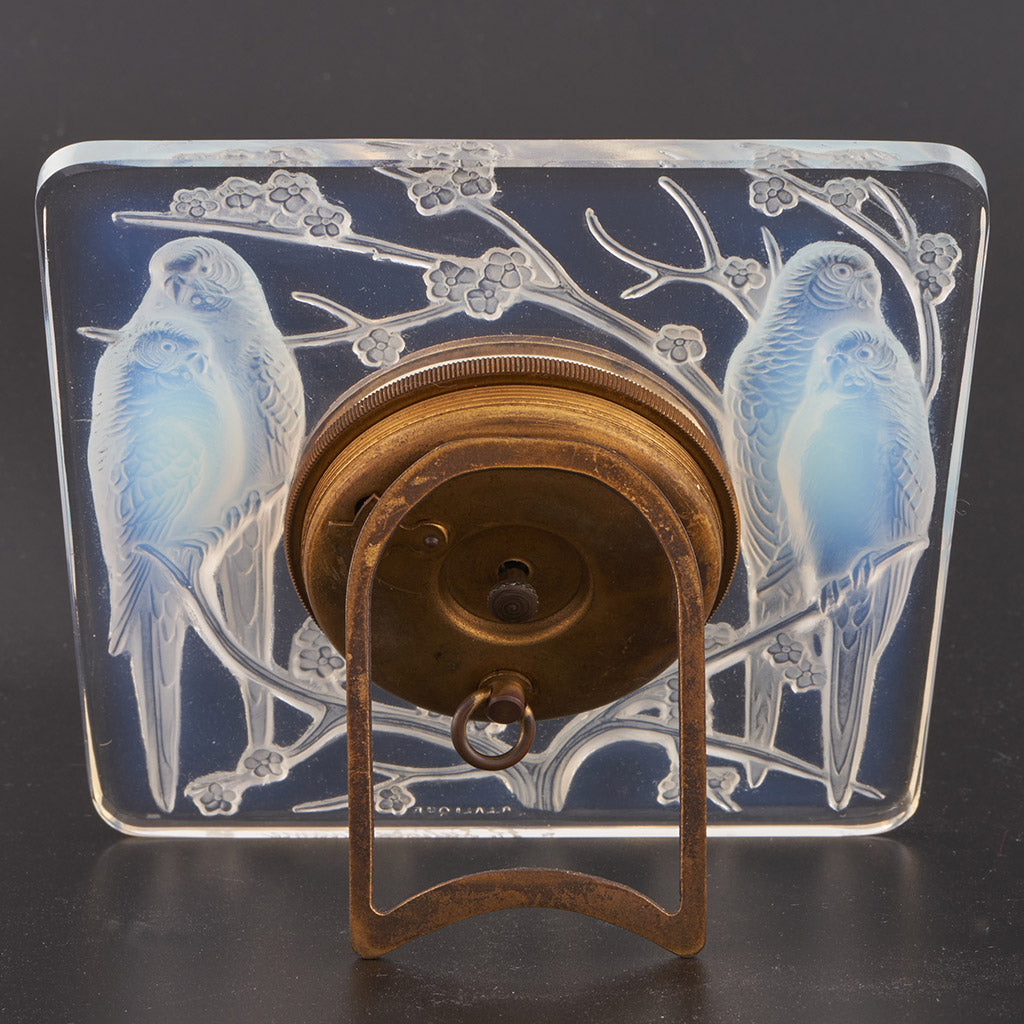 Rene Lalique Art Deco Oplalescent Glass Clock 'Inseperables' - Jeroen Markies Art Deco