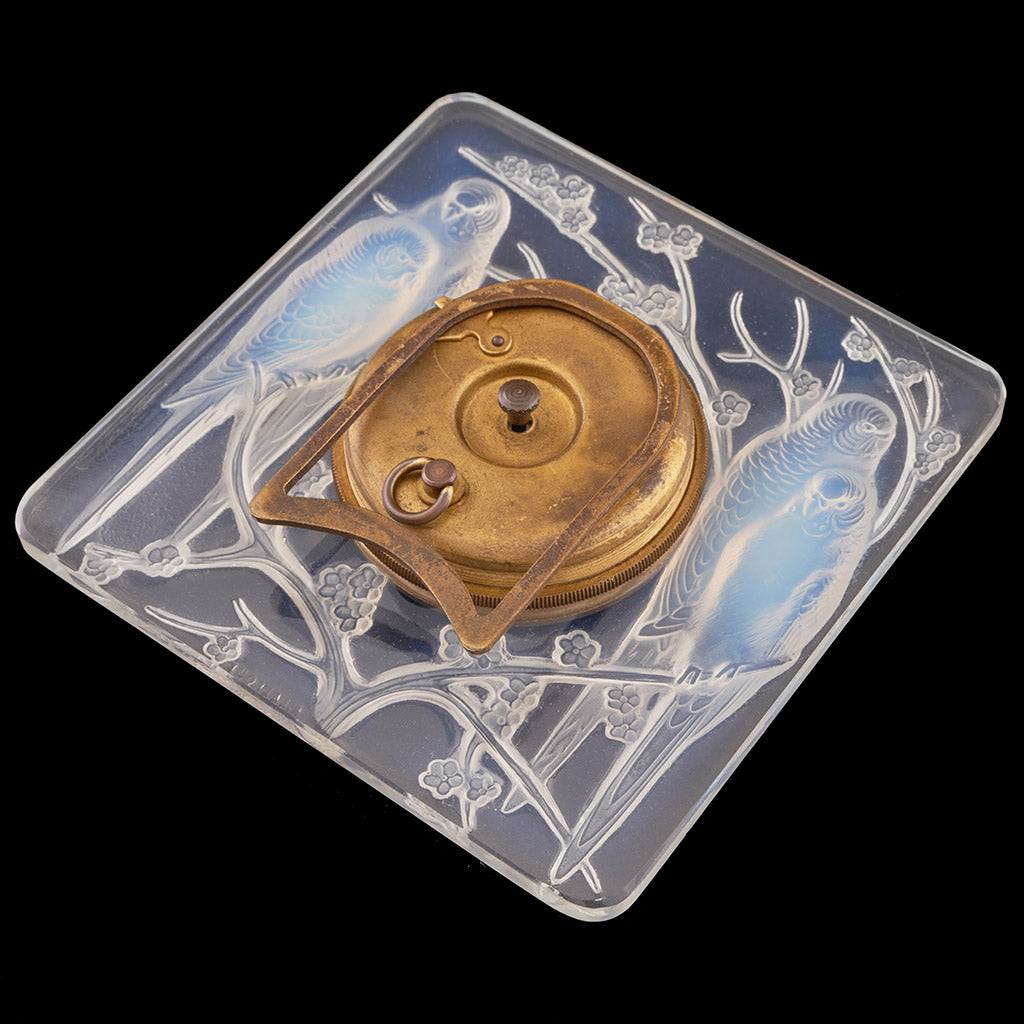 Rene Lalique Art Deco Oplalescent Glass Clock 'Inseperables' - Jeroen Markies Art Deco