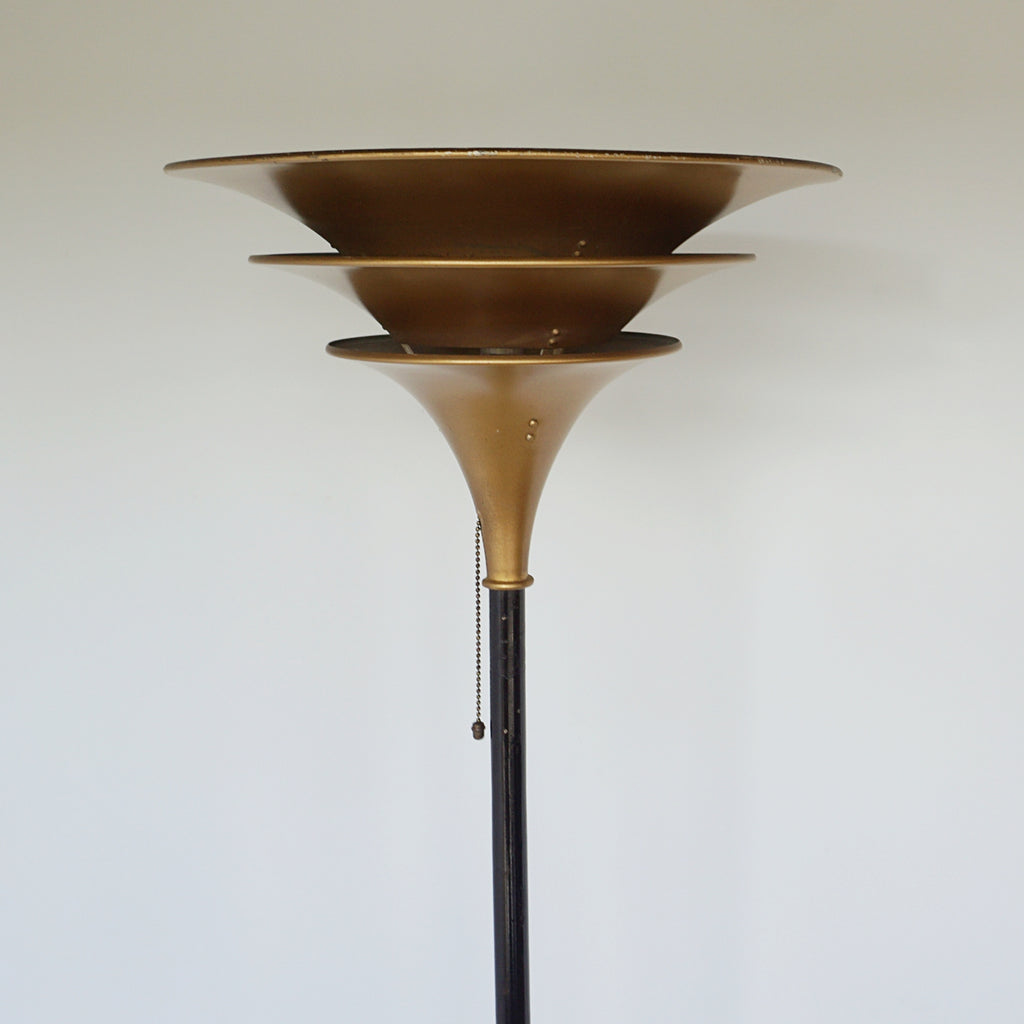 Brass and enamel French Art deco Uplighter Lamp 1930s - jeroen Markies Art Deco