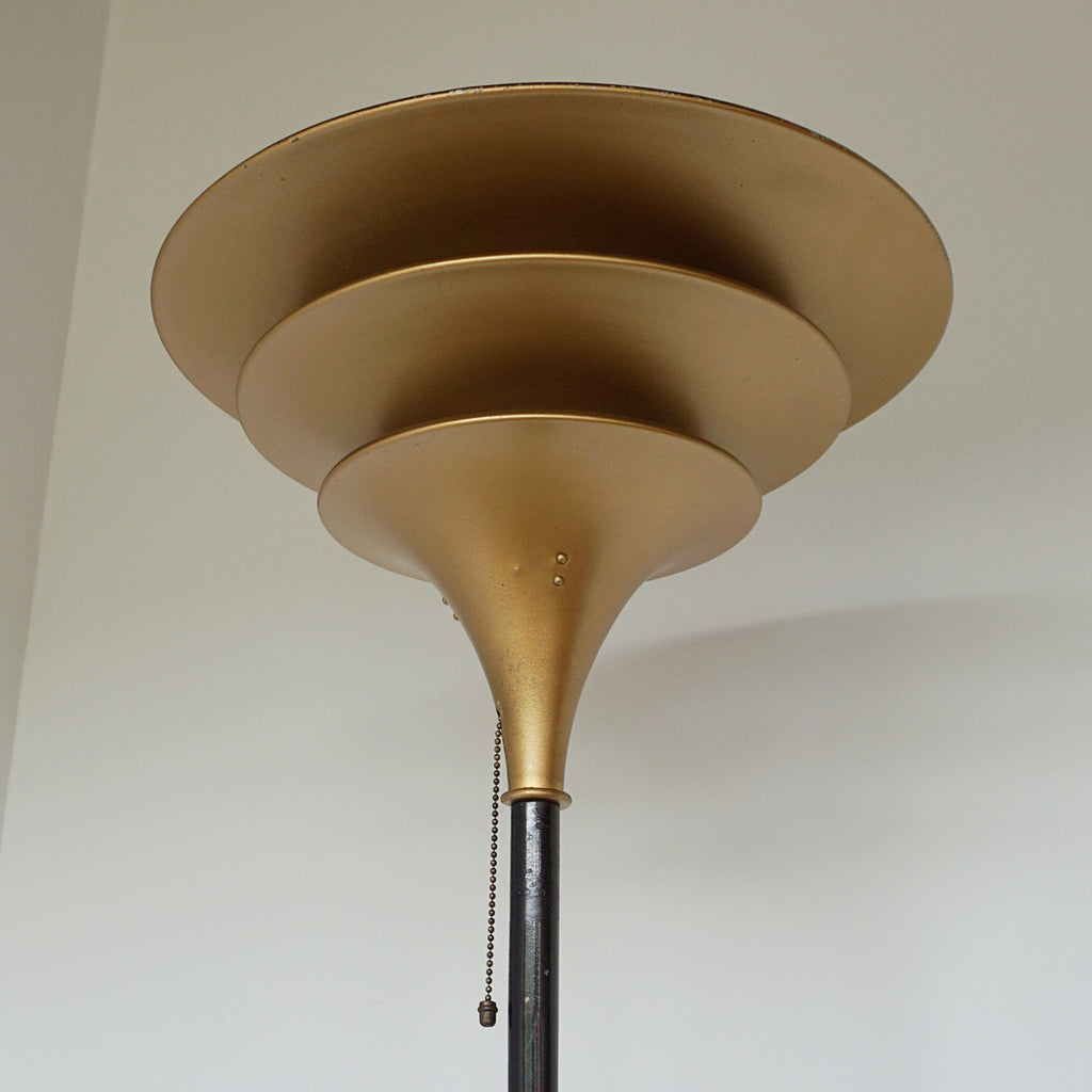 Brass and enamel French Art deco Uplighter Lamp 1930s - jeroen Markies Art Deco