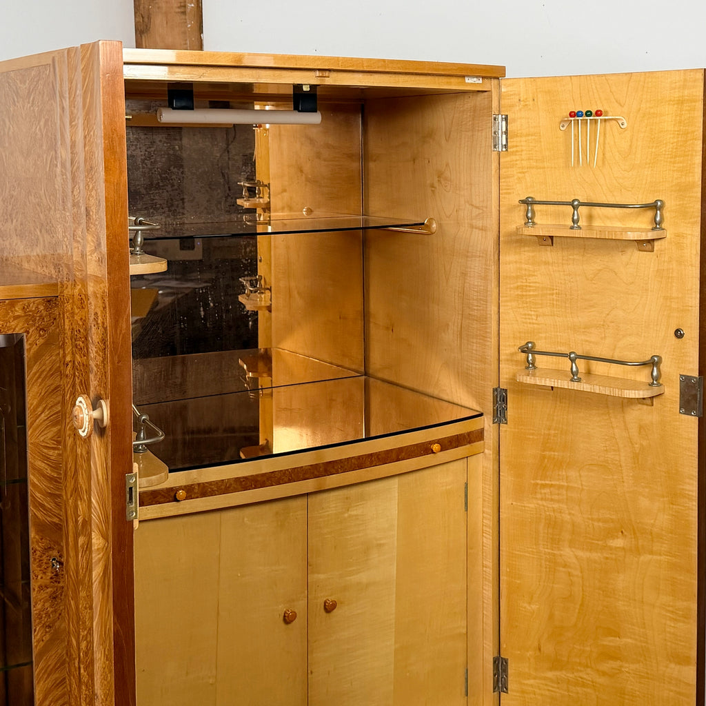 Art Deco Burr Walnut Cocktail Cabinet by Harry & Lou Epstein - Markies Antiques Ltd