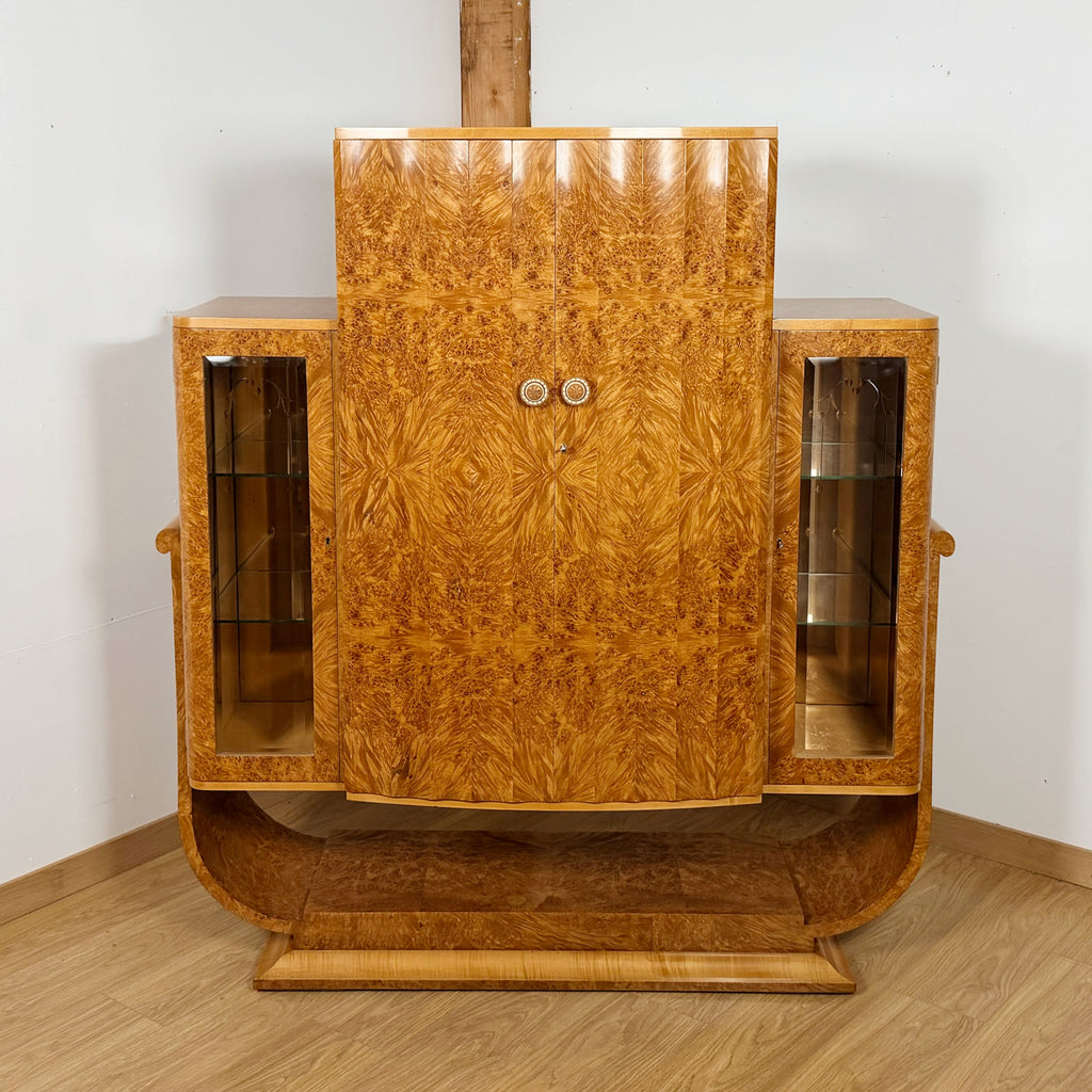 Art Deco Burr Walnut Cocktail Cabinet by Harry & Lou Epstein - Markies Antiques Ltd