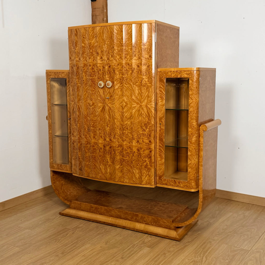Art Deco Burr Walnut Cocktail Cabinet by Harry & Lou Epstein - Markies Antiques Ltd