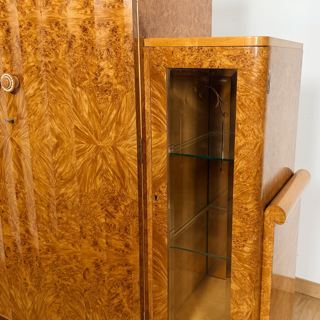 Art Deco Burr Walnut Cocktail Cabinet by Harry & Lou Epstein - Markies Antiques Ltd
