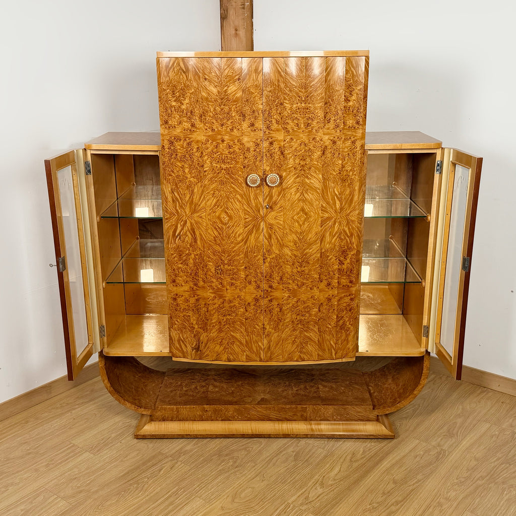 Art Deco Burr Walnut Cocktail Cabinet by Harry & Lou Epstein - Markies Antiques Ltd