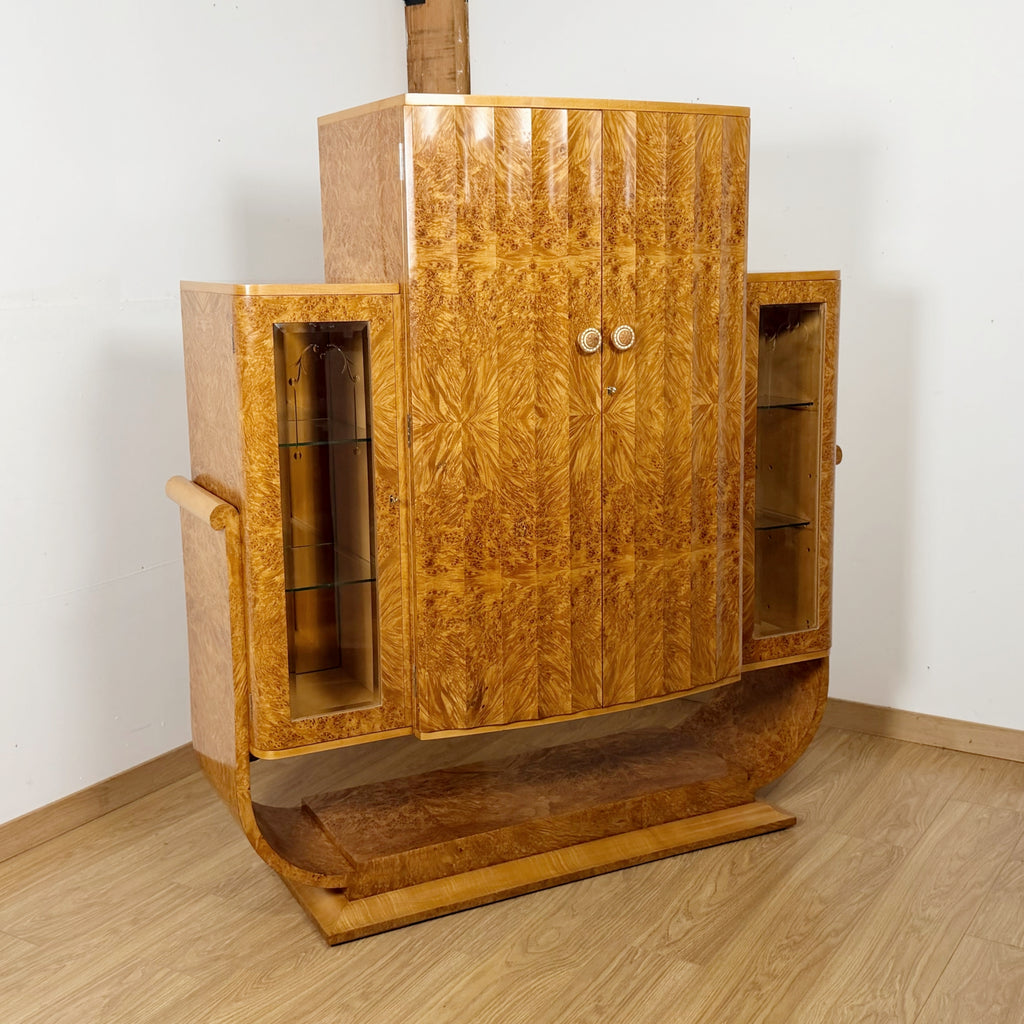 Art Deco Burr Walnut Cocktail Cabinet by Harry & Lou Epstein - Markies Antiques Ltd