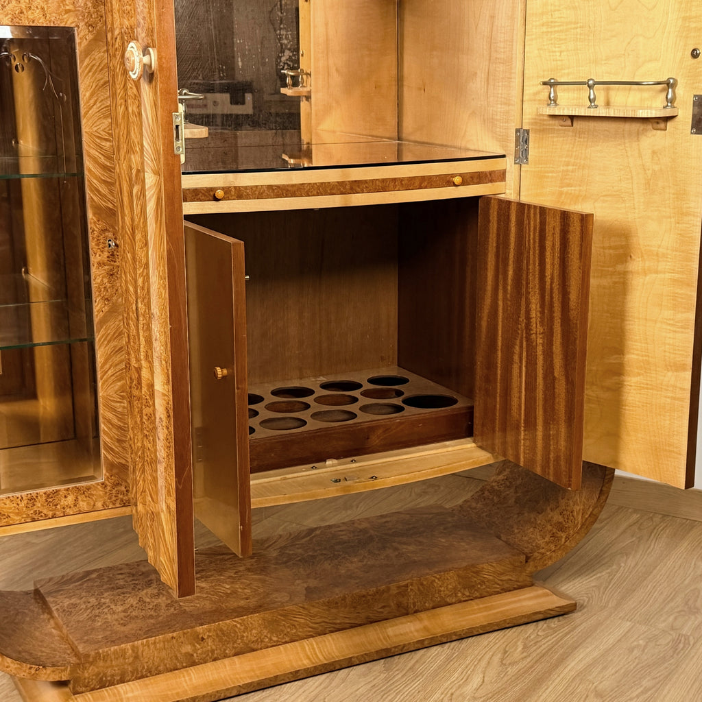 Art Deco Burr Walnut Cocktail Cabinet by Harry & Lou Epstein - Markies Antiques Ltd
