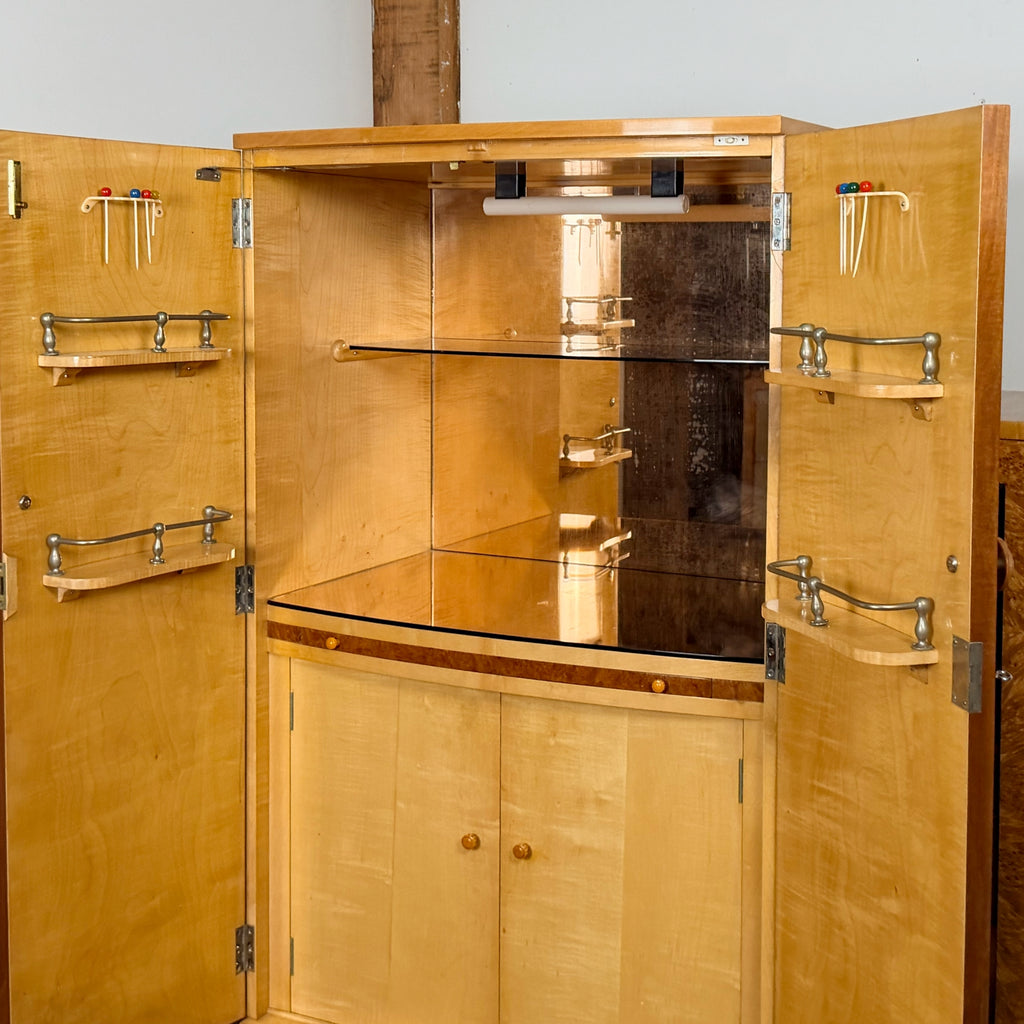 Art Deco Burr Walnut Cocktail Cabinet by Harry & Lou Epstein - Markies Antiques Ltd