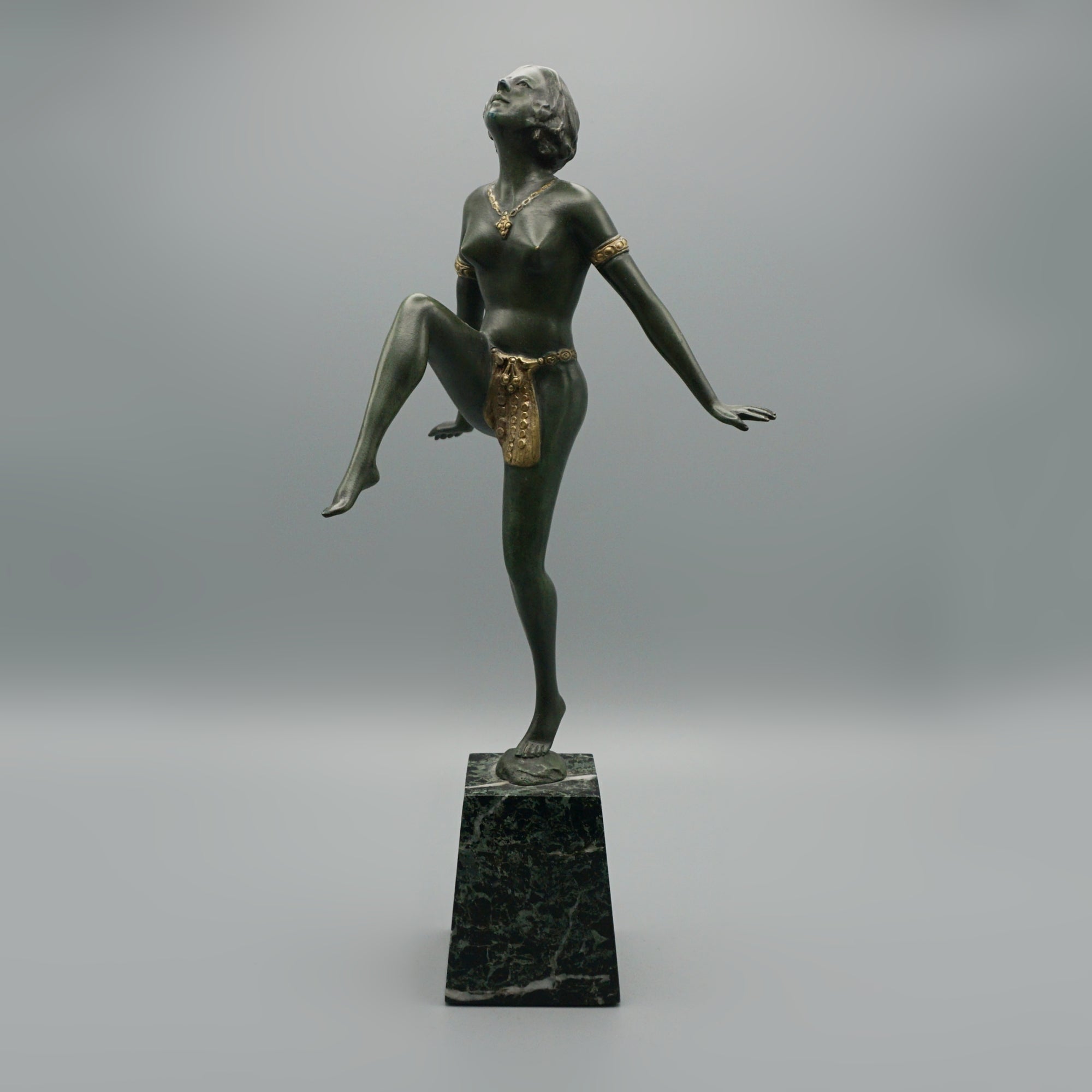 Art Deco Cold Painted  Bronze Sculpture of a Dancing  Lady - Jeroen Markies Art Deco