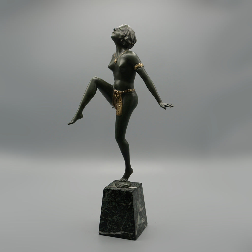 Art Deco Cold Painted  Bronze Sculpture of a Dancing  Lady - Jeroen Markies Art Deco