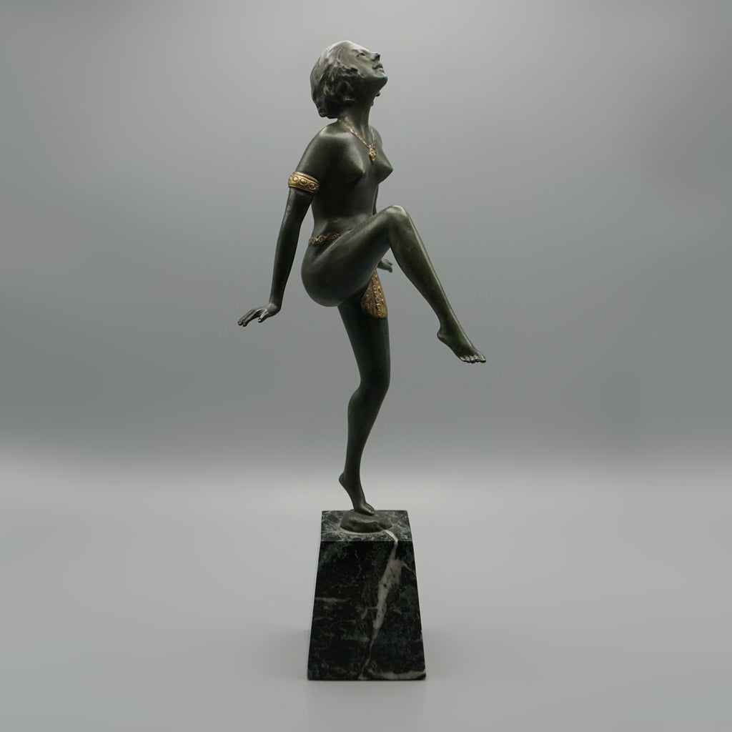 Art Deco Cold Painted  Bronze Sculpture of a Dancing  Lady - Jeroen Markies Art Deco