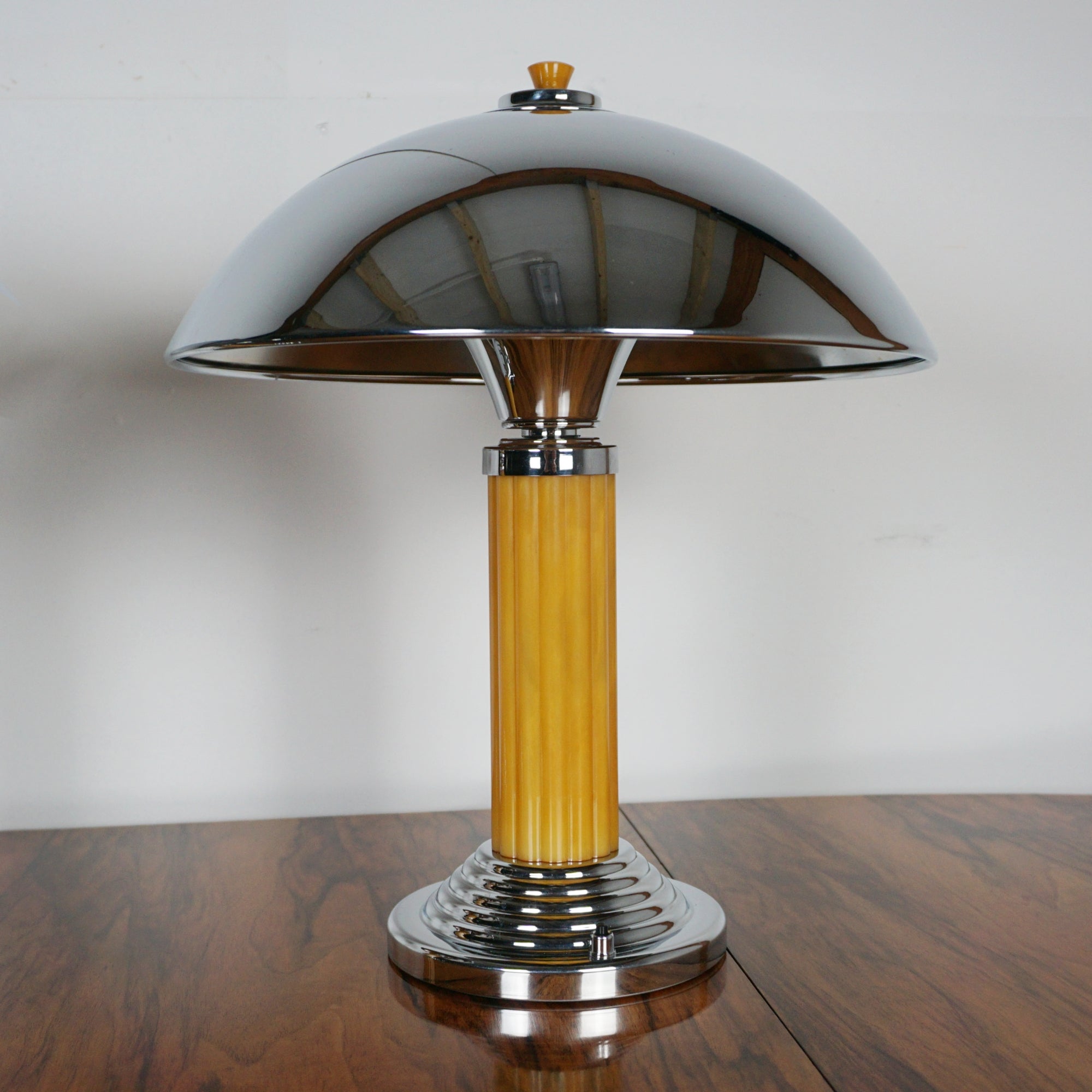 Pair of Art Deco Dome Lamps Bakelite and Chromed Metal - Markies Antiques Ltd