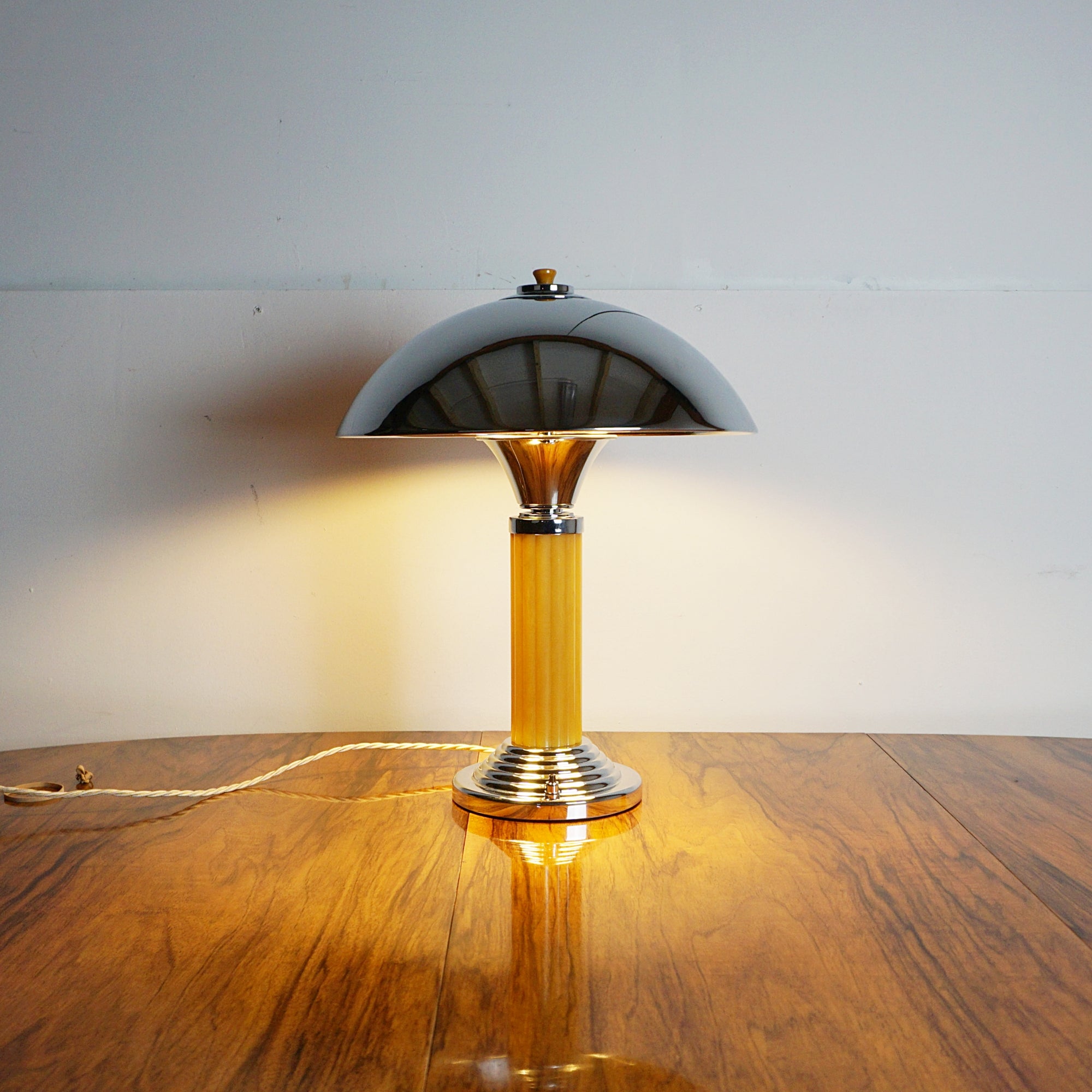 Pair of Art Deco Dome Lamps Bakelite and Chromed Metal - Markies Antiques Ltd