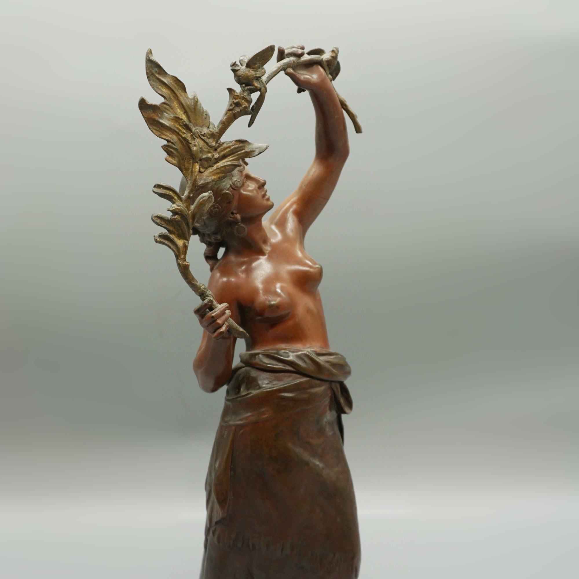 Late 19th Century Bronze Sculpture by Auguste Moreau of a Scantily Clad Lady - Markies Antiques Ltd