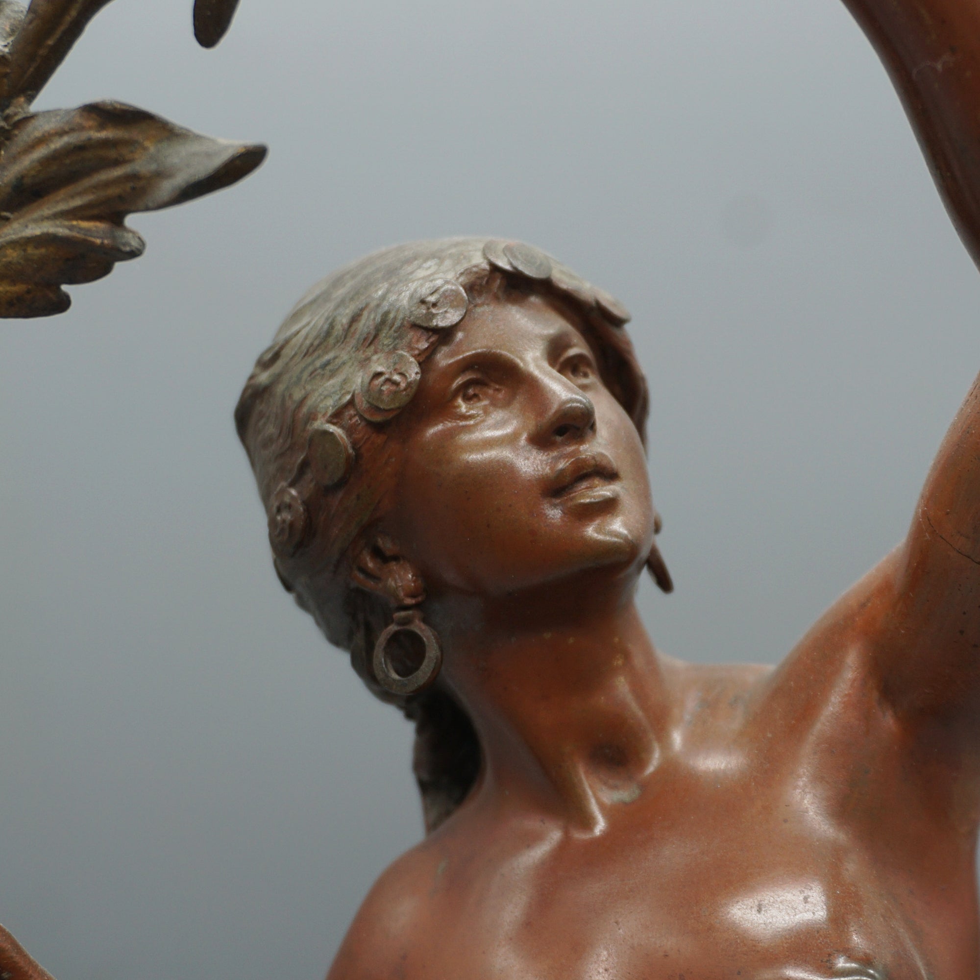 Late 19th Century Bronze Sculpture by Auguste Moreau of a Scantily Clad Lady - Markies Antiques Ltd