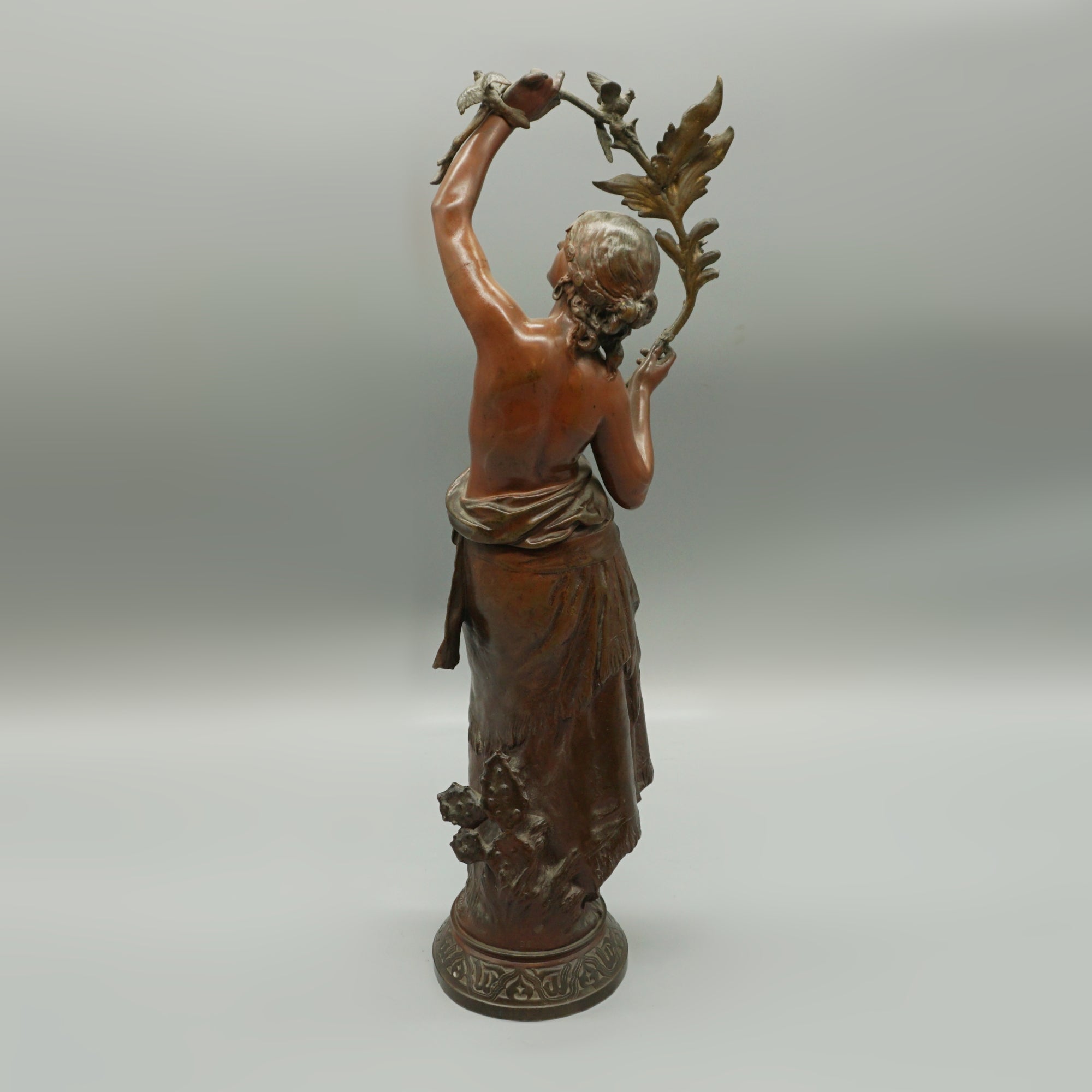 Late 19th Century Bronze Sculpture by Auguste Moreau of a Scantily Clad Lady - Markies Antiques Ltd