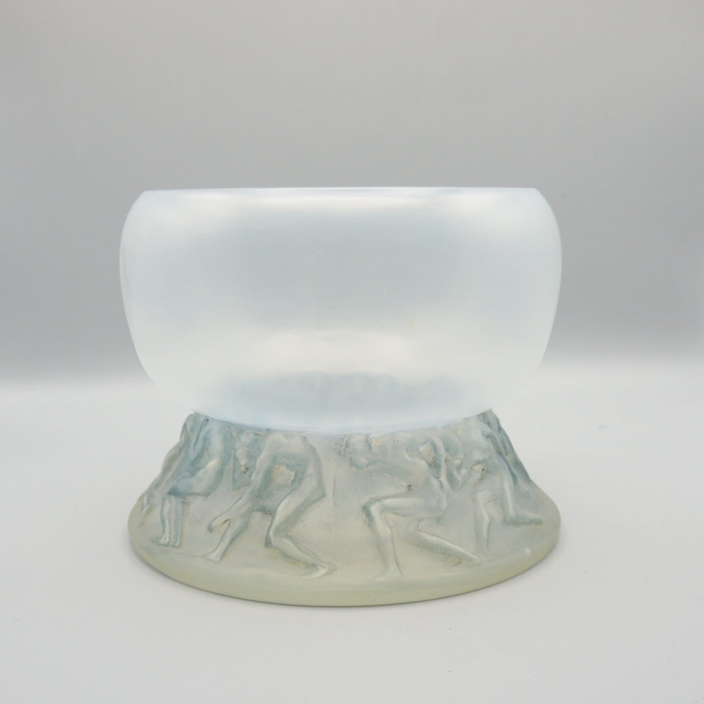 'Lutteurs' René Lalique Opalscent Glass Vase