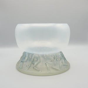 'Lutteurs' René Lalique Opalscent Glass Vase