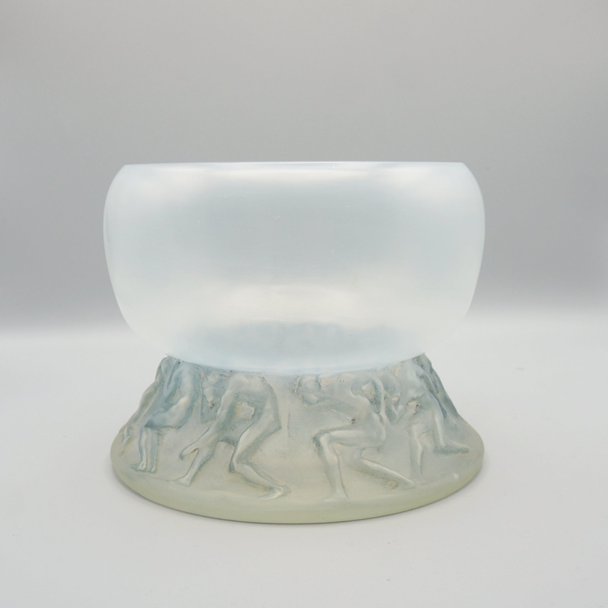 'Lutteurs' René Lalique Opalscent Glass Vase