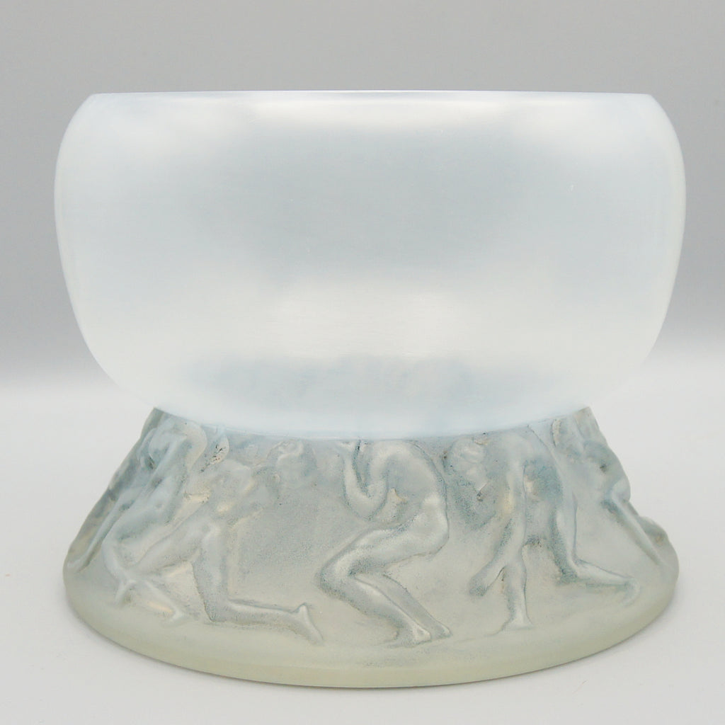 'Lutteurs' René Lalique Opalscent Glass Vase