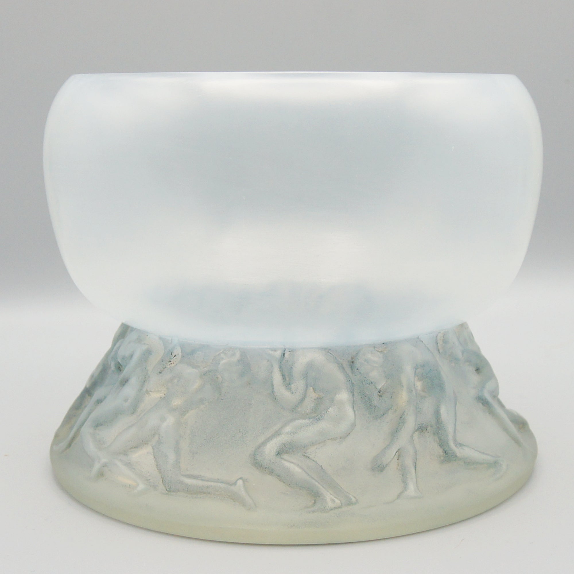 'Lutteurs' René Lalique Opalscent Glass Vase