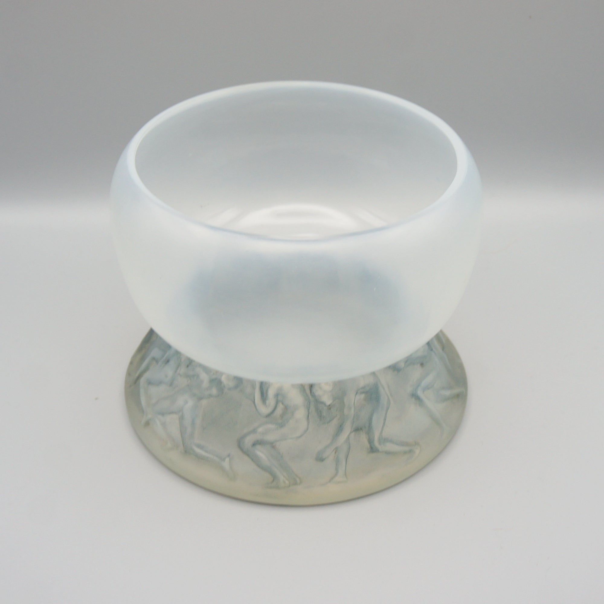 'Lutteurs' René Lalique Opalscent Glass Vase