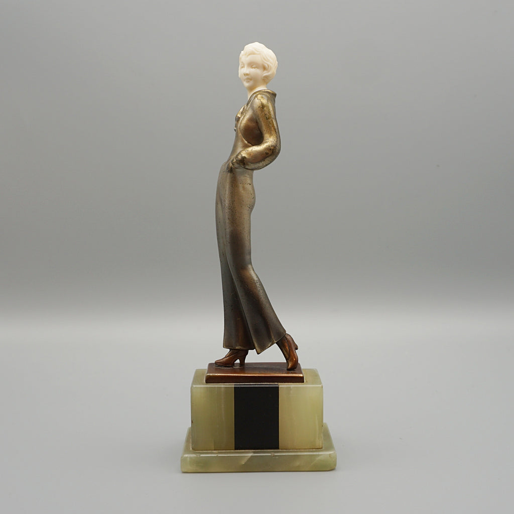 Walking Lady by Josef Lorenzl - Lorenzl Art Deco Sculpture - Markies Antiques Ltd