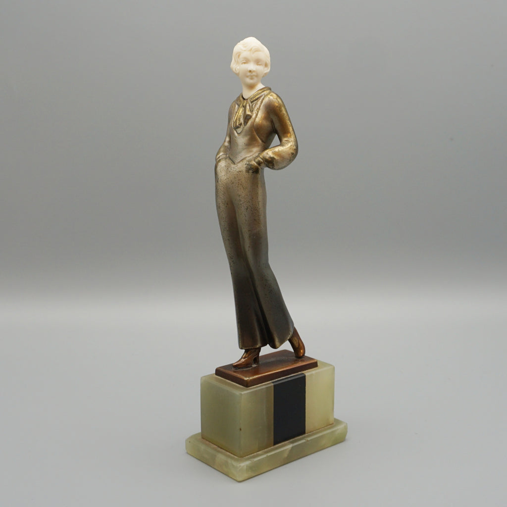 Walking Lady by Josef Lorenzl - Lorenzl Art Deco Sculpture - Markies Antiques Ltd