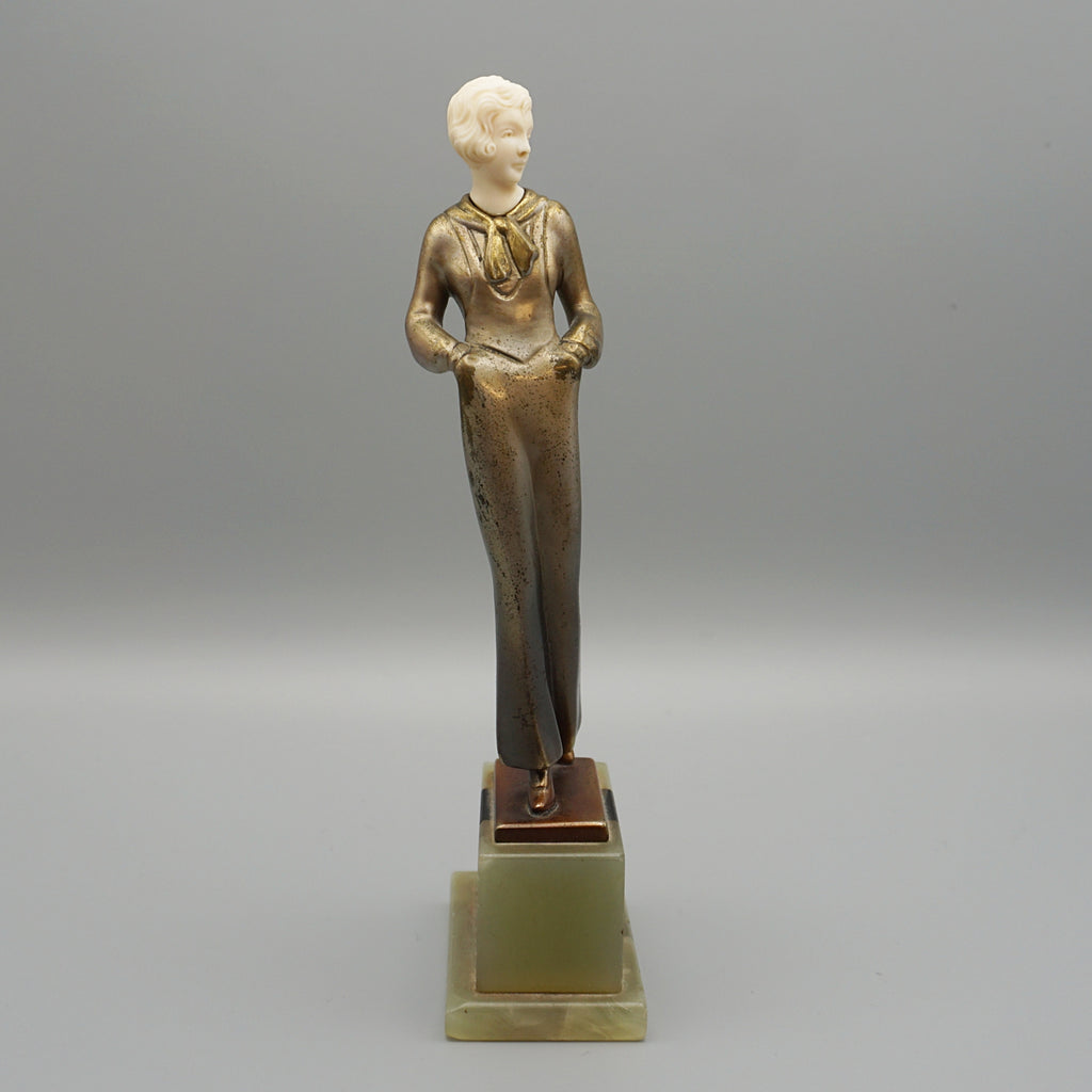 Walking Lady by Josef Lorenzl - Lorenzl Art Deco Sculpture - Markies Antiques Ltd